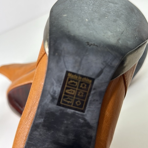 farylrobin Free People Tan Leather Ankle Boots size 9 - Picture 10 of 15